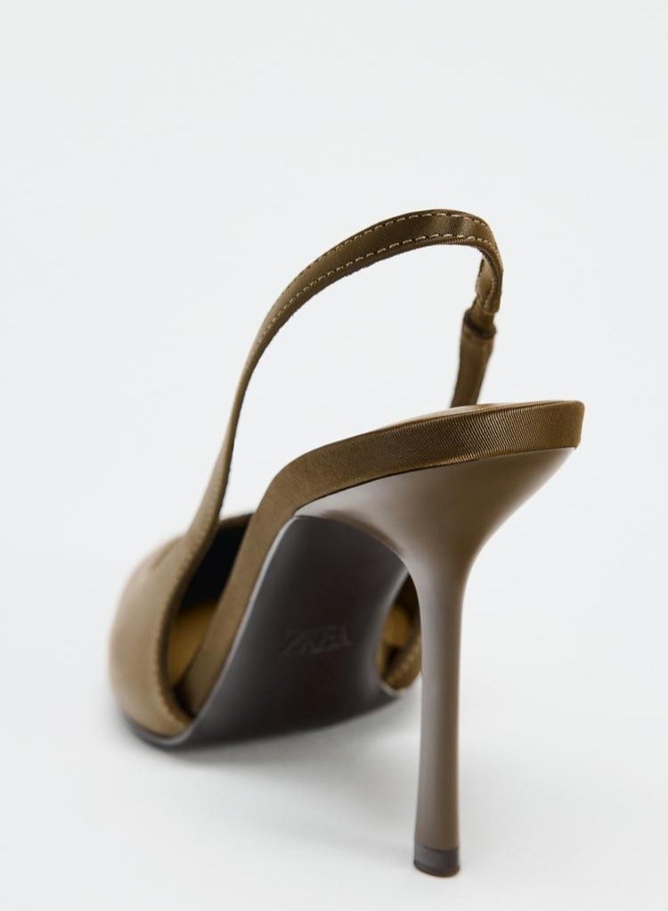 زارا حذاء بكعب من الساتان ذو كعب من الساتان - Image 4