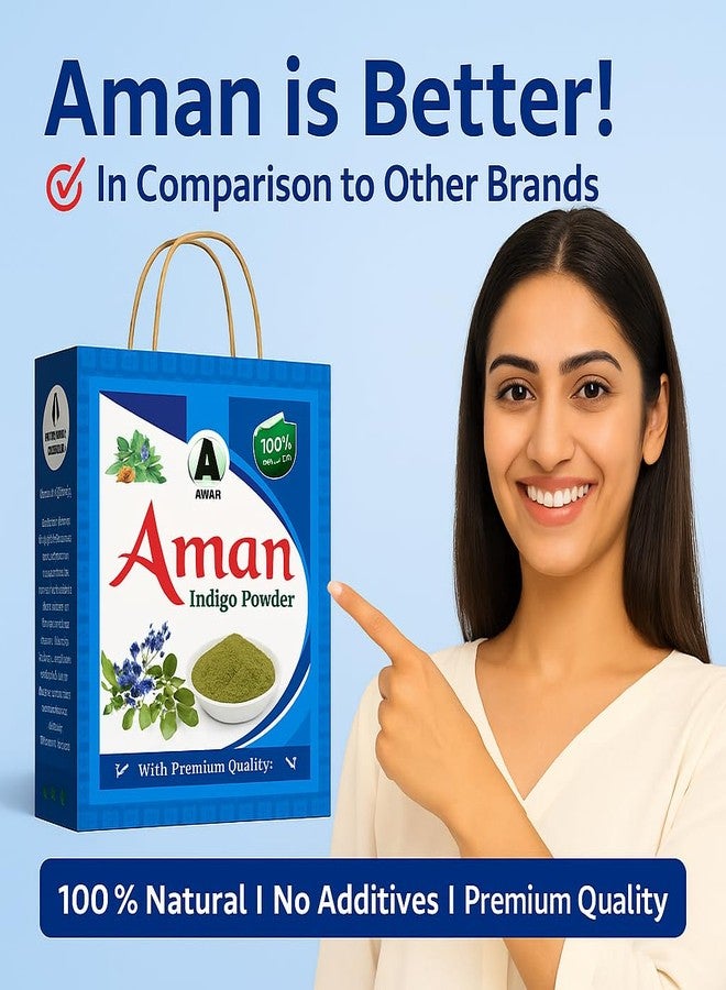 AMAN HERBALS Henna Powder for Natural Black Hair Color | Hair Coloring & Conditioning Powder | For Grey Coverage & Shine (Indigo 250gm, Indigo 250gm) - Image 2