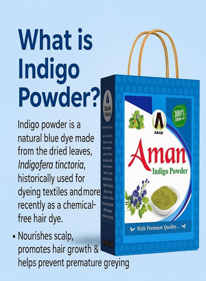 AMAN HERBALS Henna Powder for Natural Black Hair Color | Hair Coloring & Conditioning Powder | For Grey Coverage & Shine (Indigo 250gm, Indigo 250gm) - Image 3