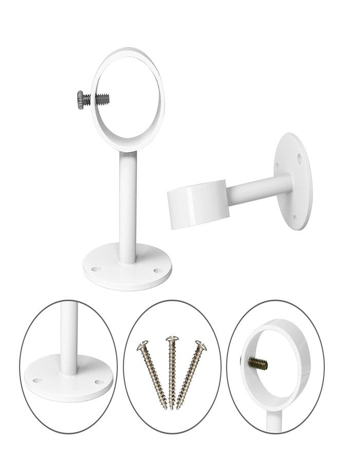 IHRDNNR Curtain Rod Brackets Heavy Duty Ceiling-Mount Rod Holders Fit Rods up to 1 or 1.25 Inch Rods, Set of 3 (White) - Image 2