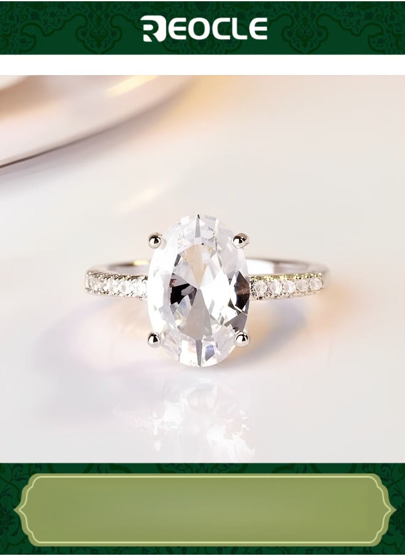 Women's Zircon Ring Classic Promise Ring Silver Engagement Ring Oval Cut Solitaire Cubic Zirconia Wedding Promise Rings for Wedding & Marriage Anniversary