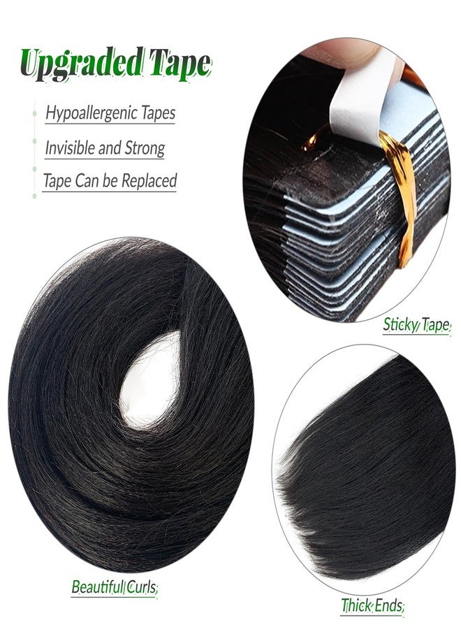 Licoville Tape in Hair Extensions Human Hair Yaki Straight Real Human Hair Tape ins for Black Women 12 Inch Yaki Tape in Remy Hair Extensions Natural Color 50grams 20pcs - Image 3