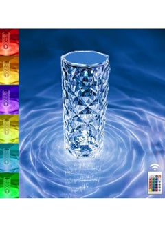Generic Crystal Diamond Table Lamp, 16 Color Changing RGB LED Night Light, Touch & Remote Control, Rechargeable Rose Prism Lamp for Bedroom, Living Room, Festival, Restaurant, Bar, Romantic Date Lighting Decor, decoration  - Image 1