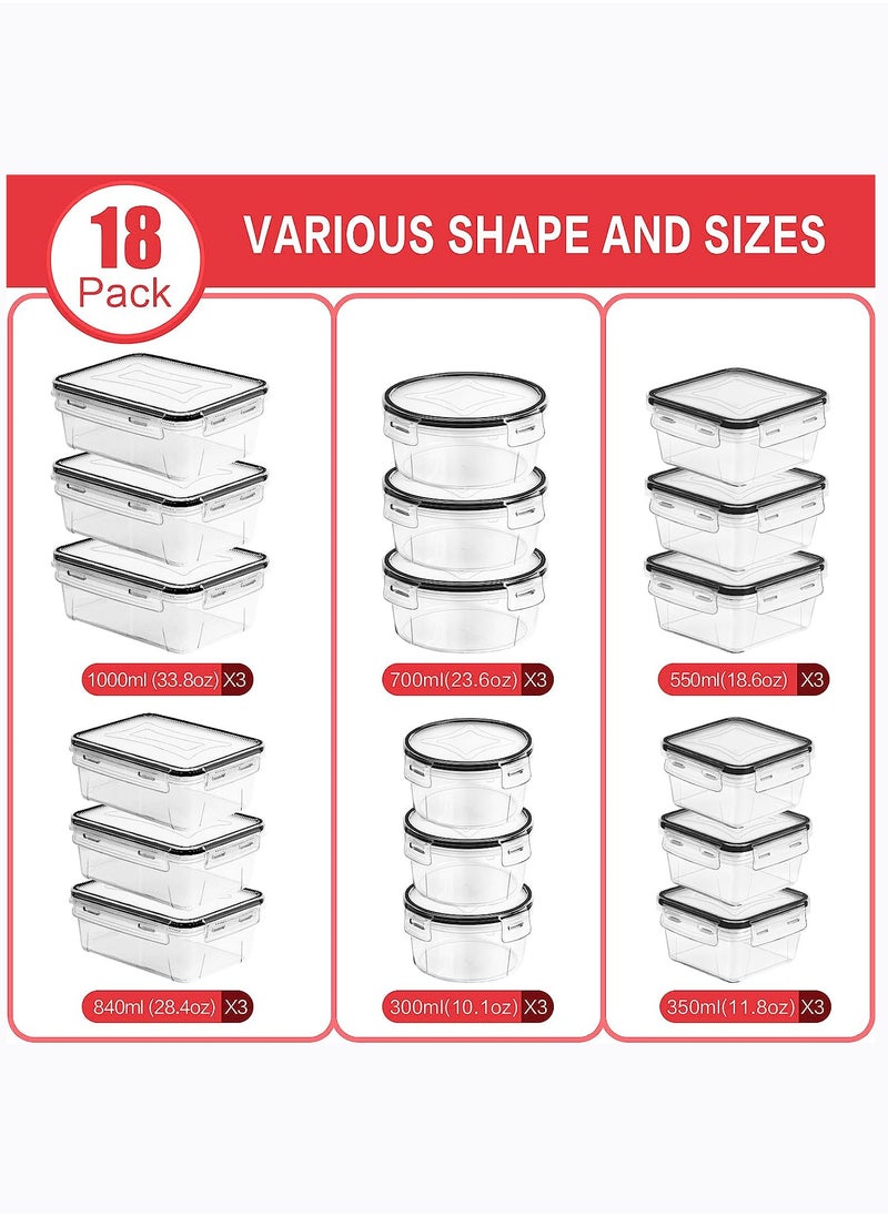 Arabest - 36 Pack Food Storage Containers with lids (18 Airtight Kitchen Storage Containers & 18 Lids), Plastic BPA-Free Meal Prep Container for Pantry Organizers and Storage with Free Labels & Marker - Image 1