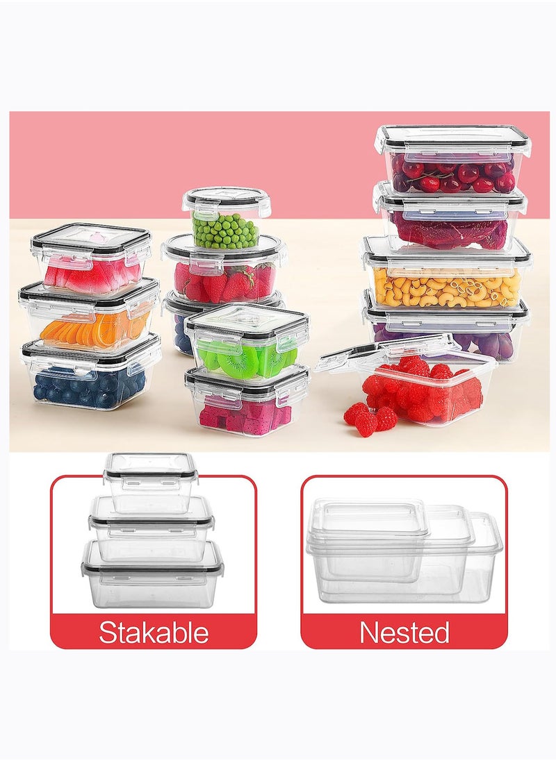 Arabest - 36 Pack Food Storage Containers with lids (18 Airtight Kitchen Storage Containers & 18 Lids), Plastic BPA-Free Meal Prep Container for Pantry Organizers and Storage with Free Labels & Marker - Image 1