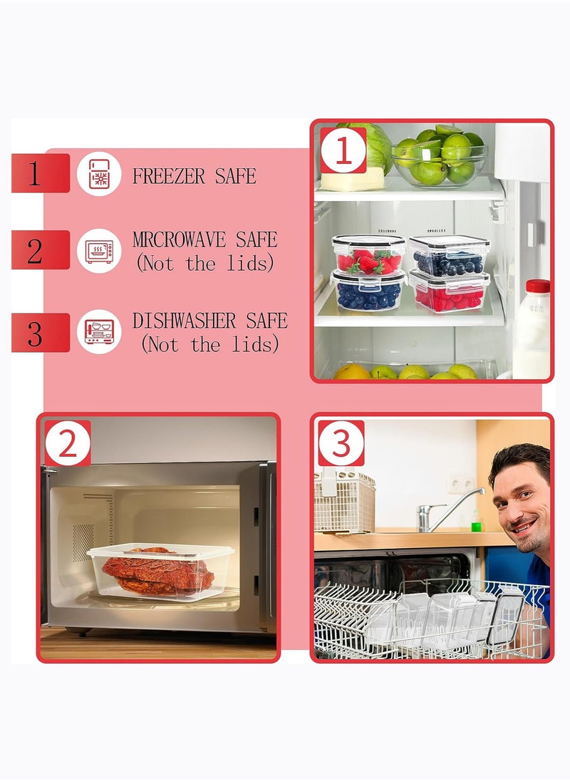 Arabest - 36 Pack Food Storage Containers with lids (18 Airtight Kitchen Storage Containers & 18 Lids), Plastic BPA-Free Meal Prep Container for Pantry Organizers and Storage with Free Labels & Marker - Image 1