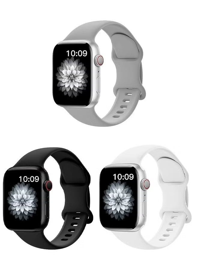 3 Pcs Sport Silicone Band Compatible with Apple Watch 38mm/40mm/41mm/42mm Classic Soft Replacement Strap Applicable to iWatch Series 11/10/9/8/7/6/5/4/SE/SE2/SE3 - Image 1