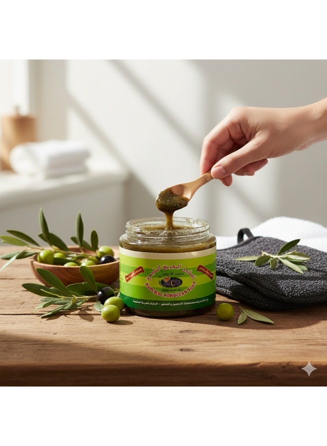 زين للعريس صابون زين أولاريس المغربي الطبيعي 500 جرام – صابون بزيت الزيتون مع قفازات تقشير مرفقة - Image 5