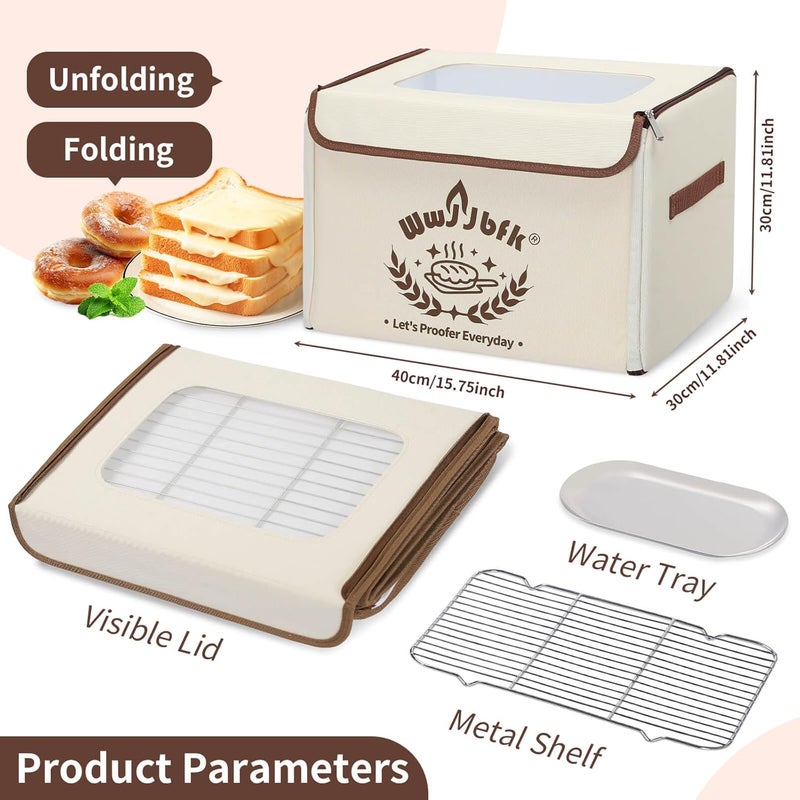 Wwyybfk Bread Proofing Box Foldable Dough Proofer Box with 68-131℉ Temp Control & 99H Timer for Sourdough, Bread Baking, Pizza, Yogurt, Kombucha, Space-Saving & 6-Layer Fabric - Image 4