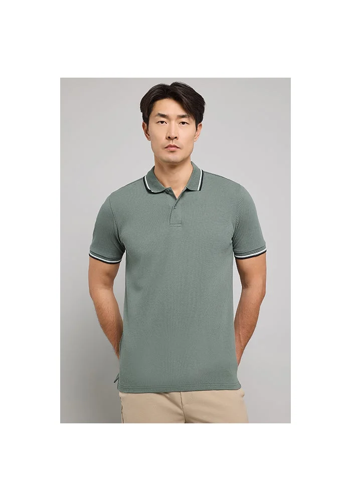 أر أند بي Tipping Detail Polo T-Shirt with Short Sleeves