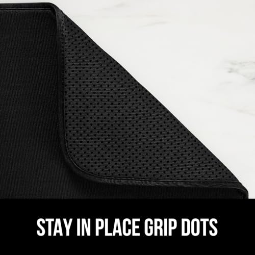 GORILLA GRIP Ultra Water Absorbent Microfiber Dish Drying Mat, Quick Dry Thick Mesh, Slip Resistant Pad for Sink Dishes or Under Rack, Kitchen Counter Accessories, 16x18, Machine Wash Mats, Black - Image 4