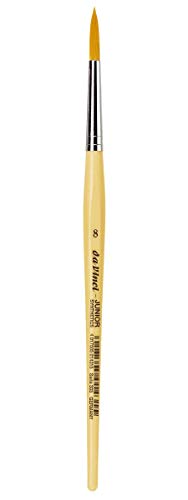 da Vinci Student Series 303 Junior Paint Brush, Round Elastic Synthetic with Lacquered Non-Roll Handle, Size 8 - Image 1