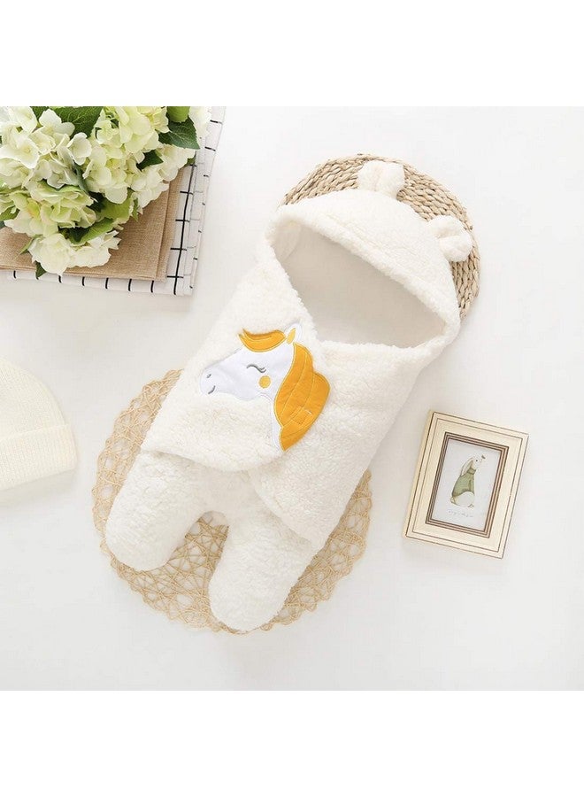 Brandonn Newborn Baby'S Hooded Blanket Cum Sleeping Bag Combo Of 2, White, Purple - Image 2