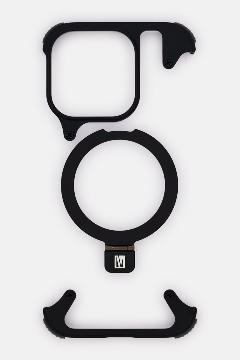 LEVELO iPhone 16 Pro Metallo Aluminum Bumper Case, Black - Image 1