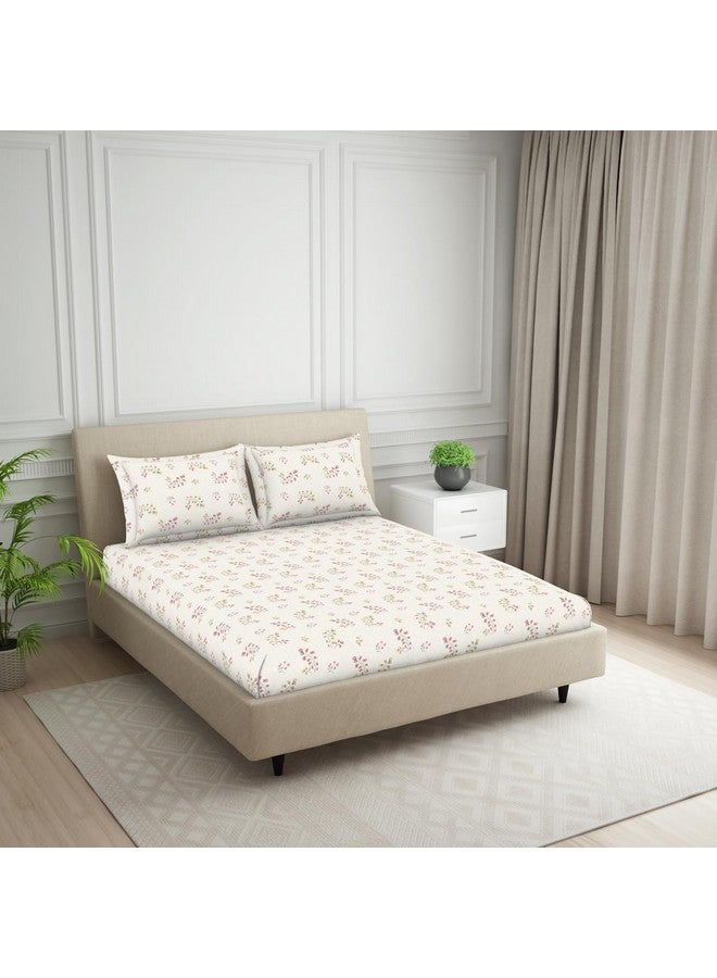 Welspun 120 TC Polycotton Bedsheet for Double Bed with 2 Pillow Cover | Skin Safe & Super Soft King Size Bed Sheet | (108 X 108 Inch) - Floral Grey | Harmony - Image 2