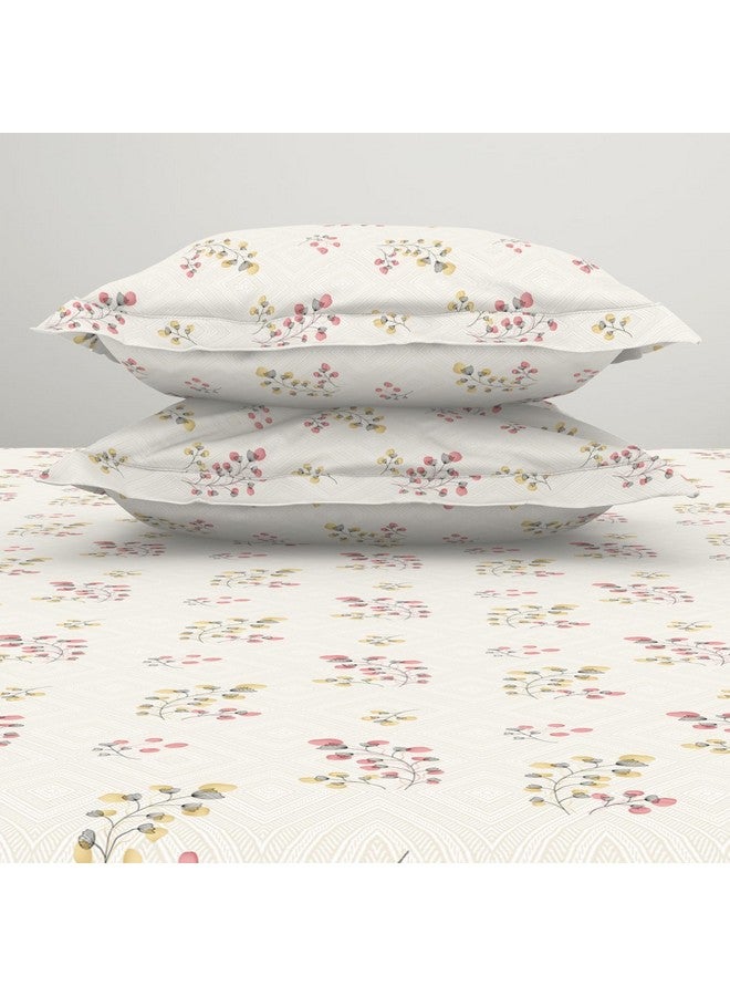 Welspun 120 TC Polycotton Bedsheet for Double Bed with 2 Pillow Cover | Skin Safe & Super Soft King Size Bed Sheet | (108 X 108 Inch) - Floral Grey | Harmony - Image 5