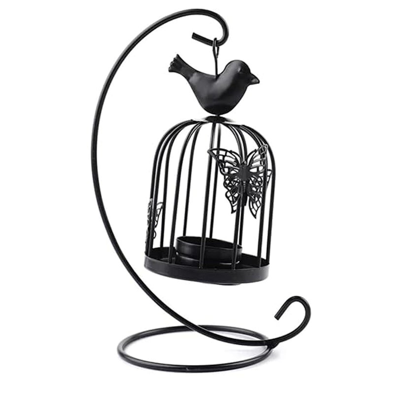 Nityasiddh Metal Table Decor Bird Cage Tealight Candle Holder Hanging Lantern Wedding Home Table Centerpiece Bird Cage Candlestick Lantern Metal Hollow Out Candle Holder Vintage Hanging Tealight - Image 1