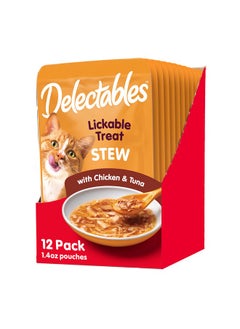 Hartz Delectables Stew Lickable Wet Cat Treats For Adult & Senior Cats, Chicken & Tuna, 1.4 Ounce (Pack Of 12)  - Image 1
