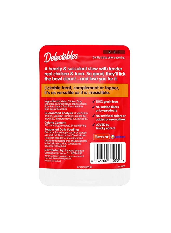 Hartz Delectables Stew Lickable Wet Cat Treats For Adult & Senior Cats, Chicken & Tuna, 1.4 Ounce (Pack Of 12) - Image 2