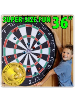 Funwares 36" Giant Dart Board For Adults And Kids, 25% Larger Than The Competition For Ultimate Indoor Fun And Outdoor Fun, Party Game For Families, Games For Kids 8-12, And Dart Game For Adults  - Image 1