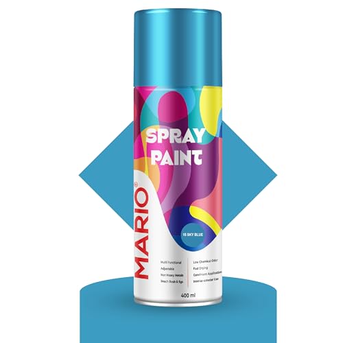 Mario Spray Paint – 15 Sky Blue (400ml) | Sky Blue Spray Paint for Cars, Bikes, Metal, Wood, Plastic & DIY Crafts - Image 1
