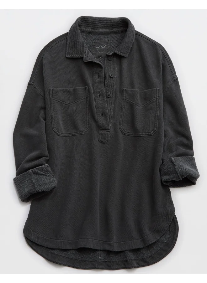 آري من امريكان ايجل Aerie Popover Polo Sweatshirt