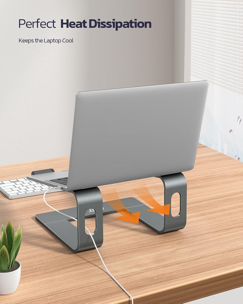 Nulaxy Laptop Stand Ergonomic Aluminum Laptop Computer Stand Detachable Laptop Riser Notebook Holder Stand Compatible with MacBook Air Pro Dell XPS HP Lenovo More 10156 Laptops Space Grey - Image 4
