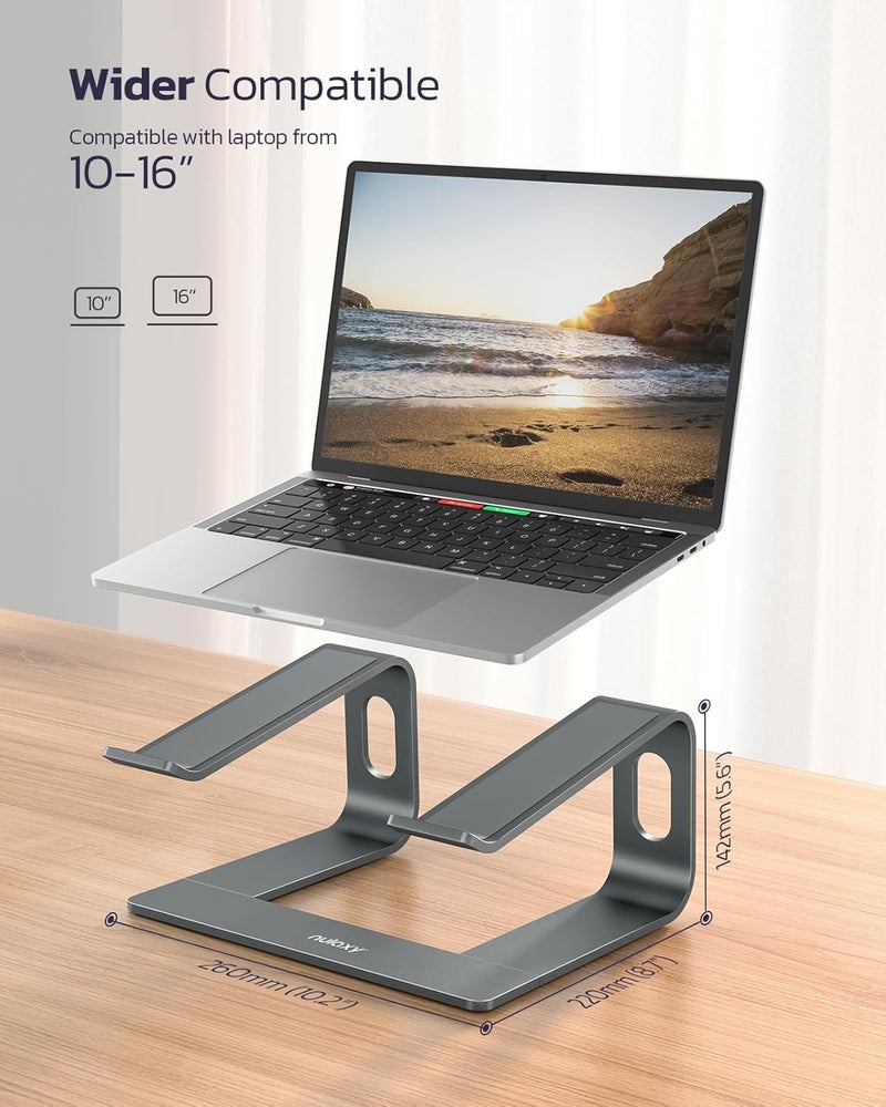 Nulaxy Laptop Stand Ergonomic Aluminum Laptop Computer Stand Detachable Laptop Riser Notebook Holder Stand Compatible with MacBook Air Pro Dell XPS HP Lenovo More 10156 Laptops Space Grey - Image 5