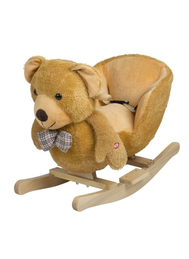 BABYCARA Rocking Bear for Baby and Child Sturdy Construction Cuddly Soft with Sound Effects  - Image 1