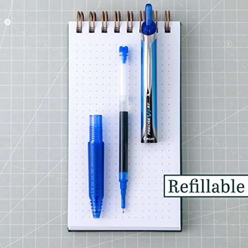 Pilot Precise V7 RT Refillable & Retractable Liquid Ink Rollerball Pens, Blue Ink Pens, Fine Point (0.7 mm), 8-Pack - Ideal for School, Journaling, and Office Writing - Image 3