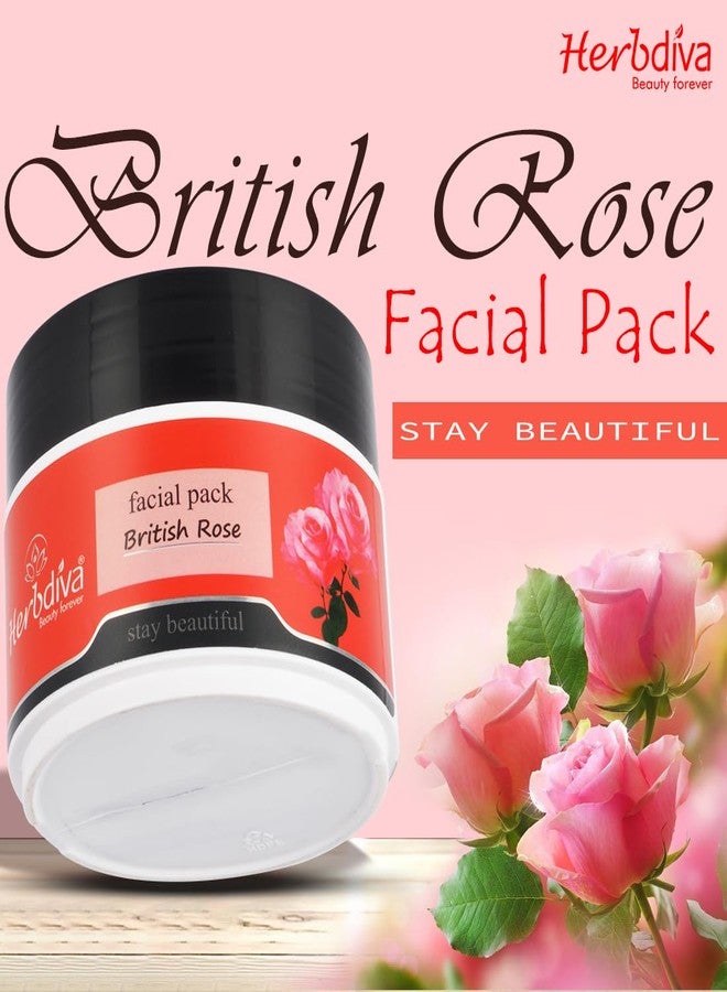 Herbdiva British Rose Face Pack 250g, Hydrating, Refreshing, Calming and Healing Abilities Of Rose Extract, Minimize The Redness and Sooth Irritation, Suitable for All Skin Types - Image 2