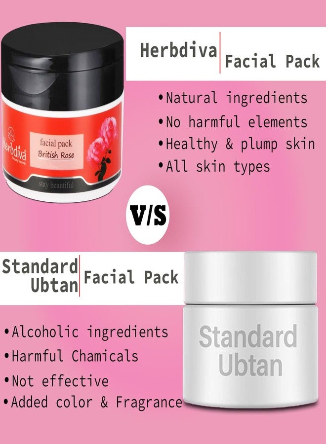 Herbdiva British Rose Face Pack 250g, Hydrating, Refreshing, Calming and Healing Abilities Of Rose Extract, Minimize The Redness and Sooth Irritation, Suitable for All Skin Types - Image 4