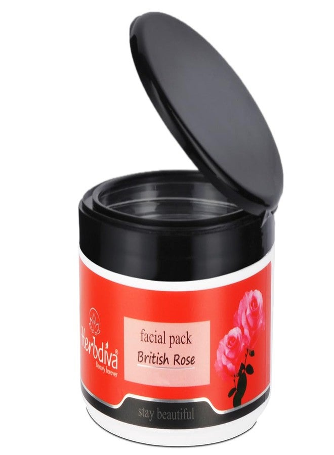 Herbdiva British Rose Face Pack 250g, Hydrating, Refreshing, Calming and Healing Abilities Of Rose Extract, Minimize The Redness and Sooth Irritation, Suitable for All Skin Types - Image 1
