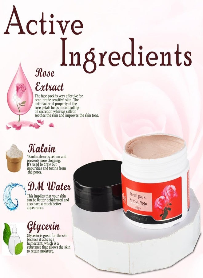 Herbdiva British Rose Face Pack 250g, Hydrating, Refreshing, Calming and Healing Abilities Of Rose Extract, Minimize The Redness and Sooth Irritation, Suitable for All Skin Types - Image 3
