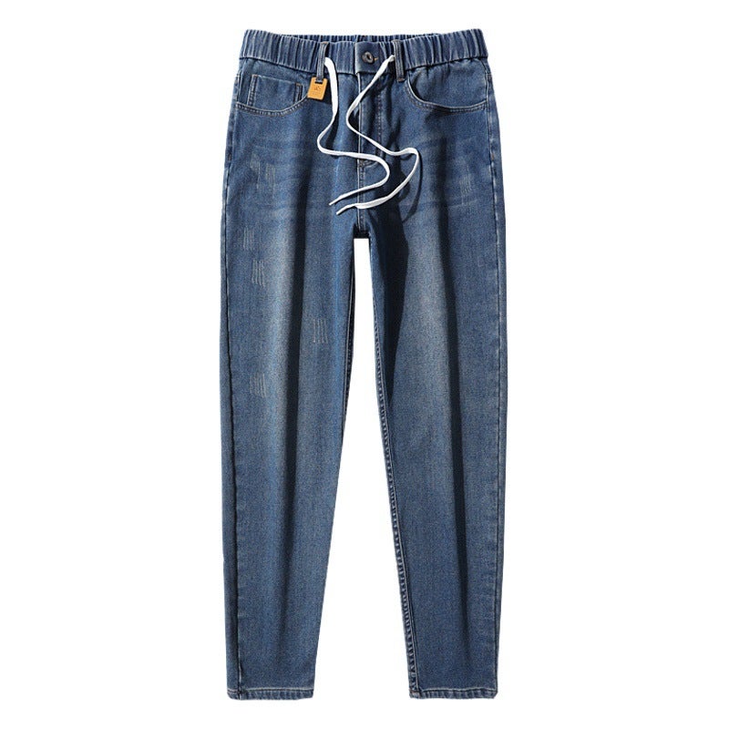 381 | Plus size men''s winter New fleece-lined jeans men''s loose thick warm all-match harem skinny trousers - Image 2