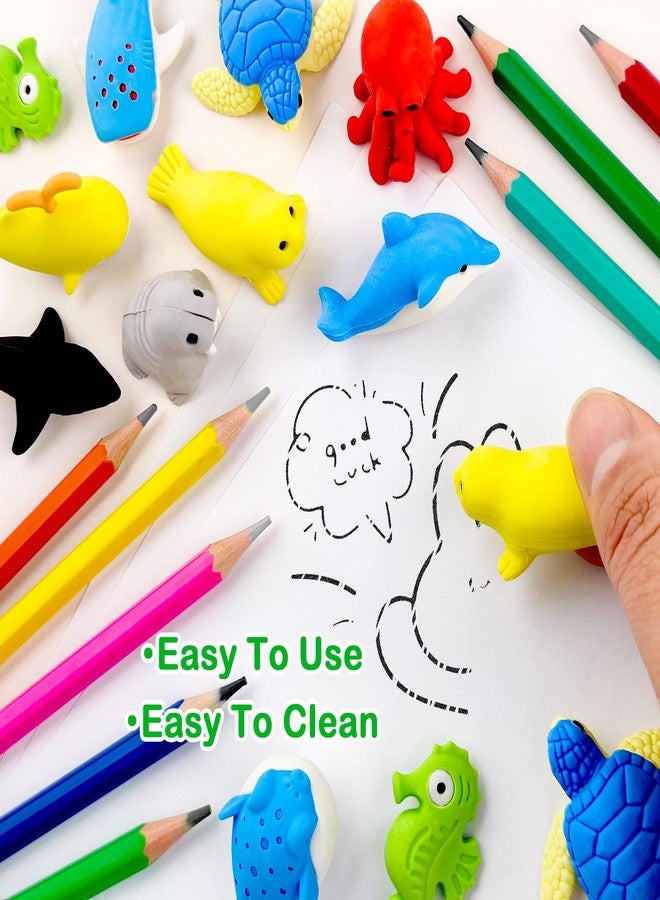 Inn Diary 120pcs Sea Animal Erasers for Kids Desk Pets 3D Take Apart Animal Pencil Erasers for Kids Classroom Prizes, Class Treasure Box,Game Rewards,Party Favors - Image 3
