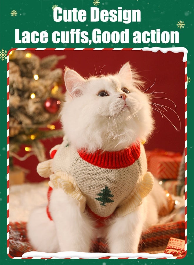 سترة قطط لدفء الشتاء، سترة محبوكة مريحة للحيوانات الأليفة للقطط المتوسطة والكبيرة، ملابس ناعمة لعطلة عيد الميلاد للقطط الداخلية، حماية من تساقط الشعر في الطقس البارد - Image 3