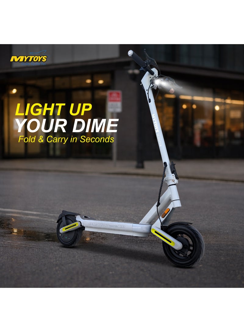 MYTOYS MT565 Electric Kick Scooter, 1200W Motor, 48V 13Ah Battery, 65 km/h Top Speed, Dual Disc Brakes, White - Image 4