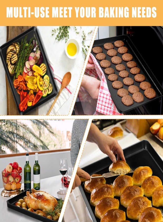 إي-فار مجموعة صواني خبز غير لاصقة من إي-فار مع رفوف، مقاس 16 × 12 × 1 بوصة، صواني خبز مع رفوف تبريد، مقاومة للتشوه ومتينة، غير سامة وسهلة التنظيف (صينيتان + رفان) - Image 3