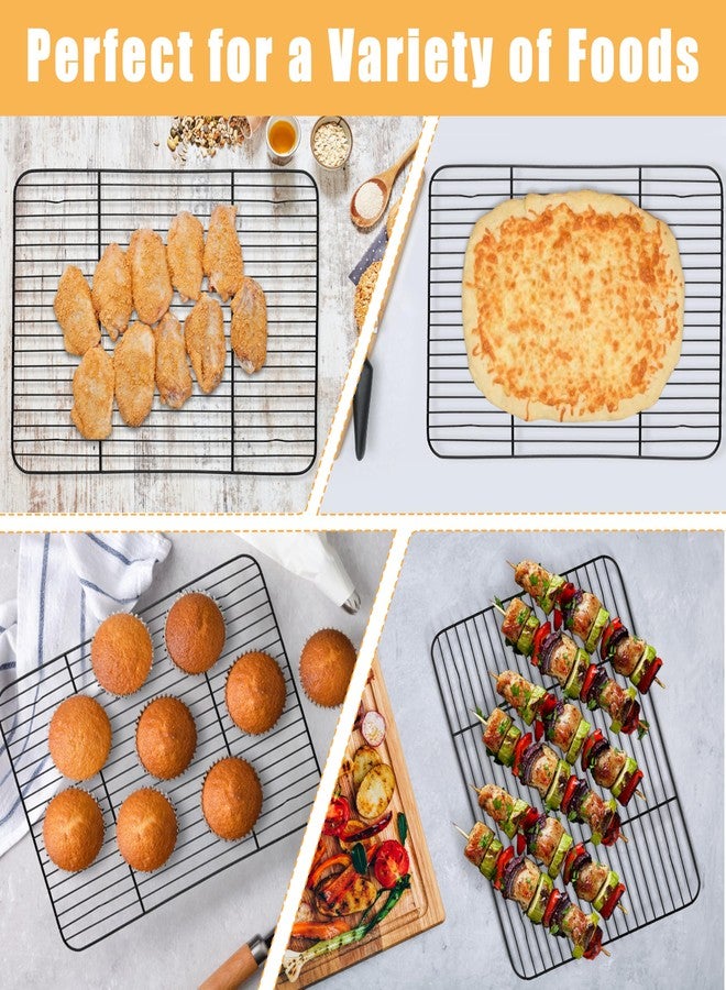 إي-فار مجموعة صواني خبز غير لاصقة من إي-فار مع رفوف، مقاس 16 × 12 × 1 بوصة، صواني خبز مع رفوف تبريد، مقاومة للتشوه ومتينة، غير سامة وسهلة التنظيف (صينيتان + رفان) - Image 4