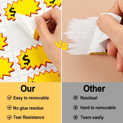 Dapute 300 Pcs Removable Garage Sale Stickers, Adhesive Waterproof Yard Sale Price Stickers with Large Space to Write Pricing (2"x3"),Sticky Price Tags Rummage Sale Stickers for Retail, Annual Community Sale - Image 3