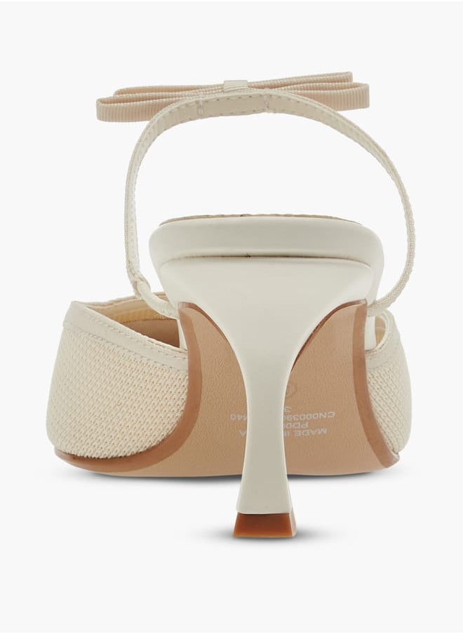 Celeste - Women's Bow Accent Slip-On Shoes with Stiletto Heels - Image 1