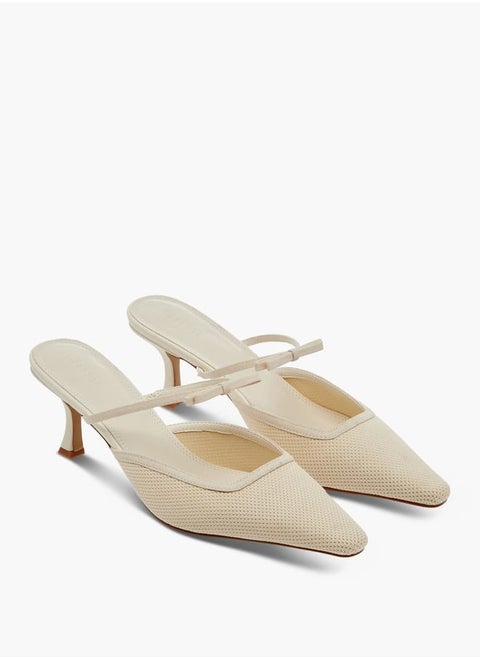 Women's Bow Accent Slip-On Shoes with Stiletto Heels