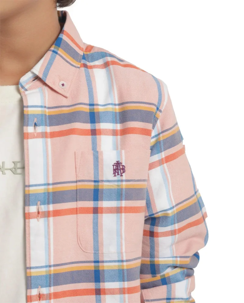 Rare Ones Rare Ones Kids Nes Pink Cotton Full Sleeves Button Down Regular Fit Checked Shirt