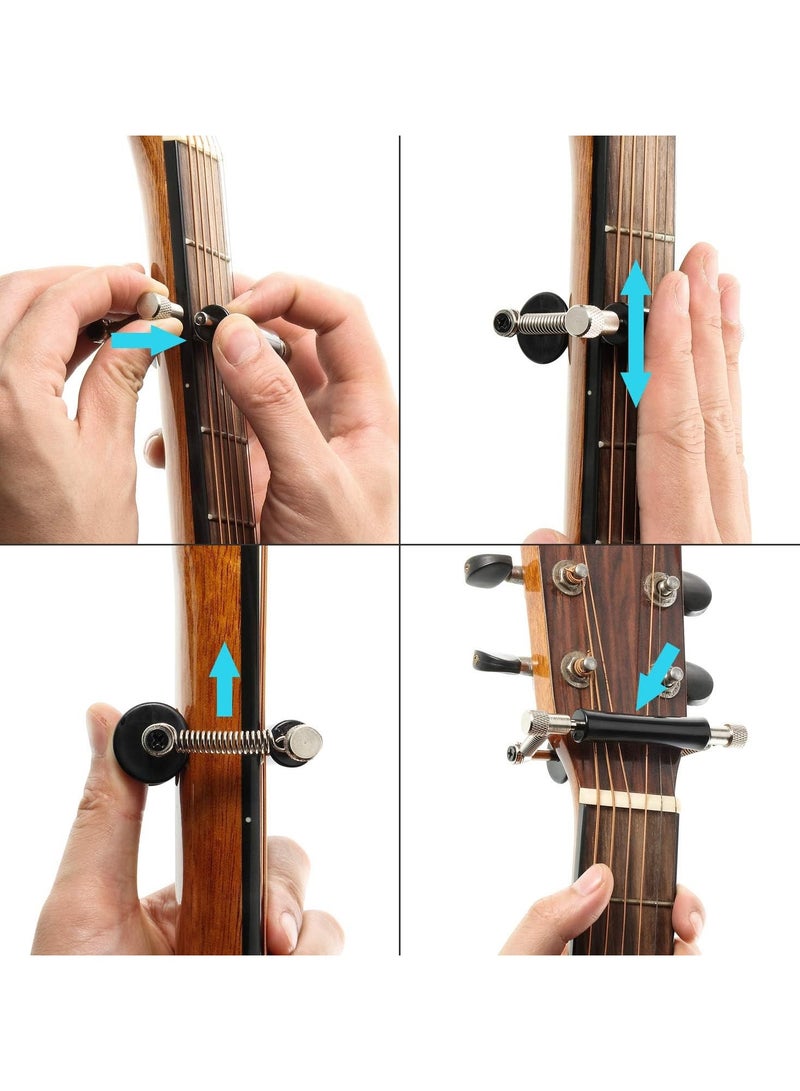 1Pcs Guitar Rolling Capo Sliding Adjustable Rubber and Stainless Steel Capo for Tuning Tone of String Instruments Like Folk Classic Acoustic Electric Guitar Ukulele Mandolin Banjo - Image 2