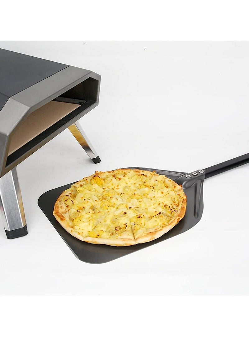 كابتن تيك Pizza Peel 12 Inch, Perforated Long Pizza Paddle, Anodized Aluminum Turning Pizza Oven Peel for Any Outdoor Or Indoor Pizza Grill Oven - Image 2