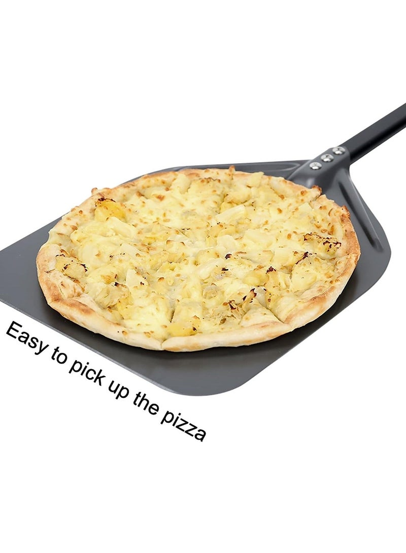 كابتن تيك Pizza Peel 12 Inch, Perforated Long Pizza Paddle, Anodized Aluminum Turning Pizza Oven Peel for Any Outdoor Or Indoor Pizza Grill Oven - Image 4