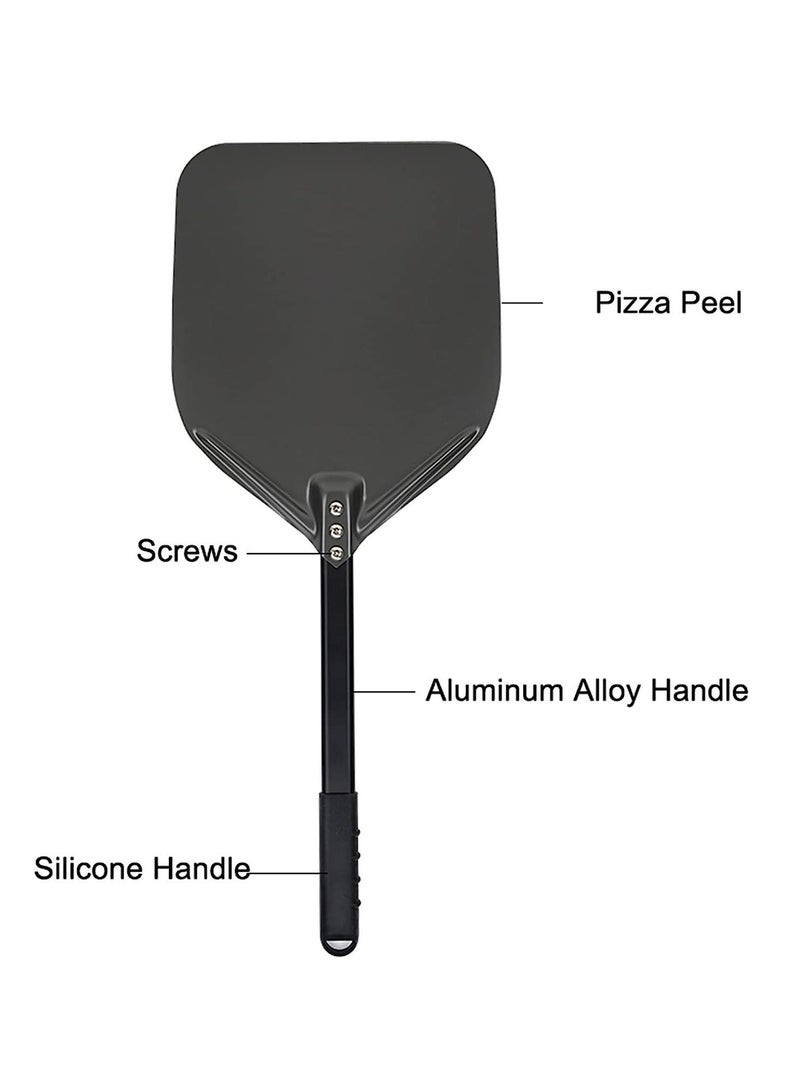 كابتن تيك Pizza Peel 12 Inch, Perforated Long Pizza Paddle, Anodized Aluminum Turning Pizza Oven Peel for Any Outdoor Or Indoor Pizza Grill Oven - Image 5