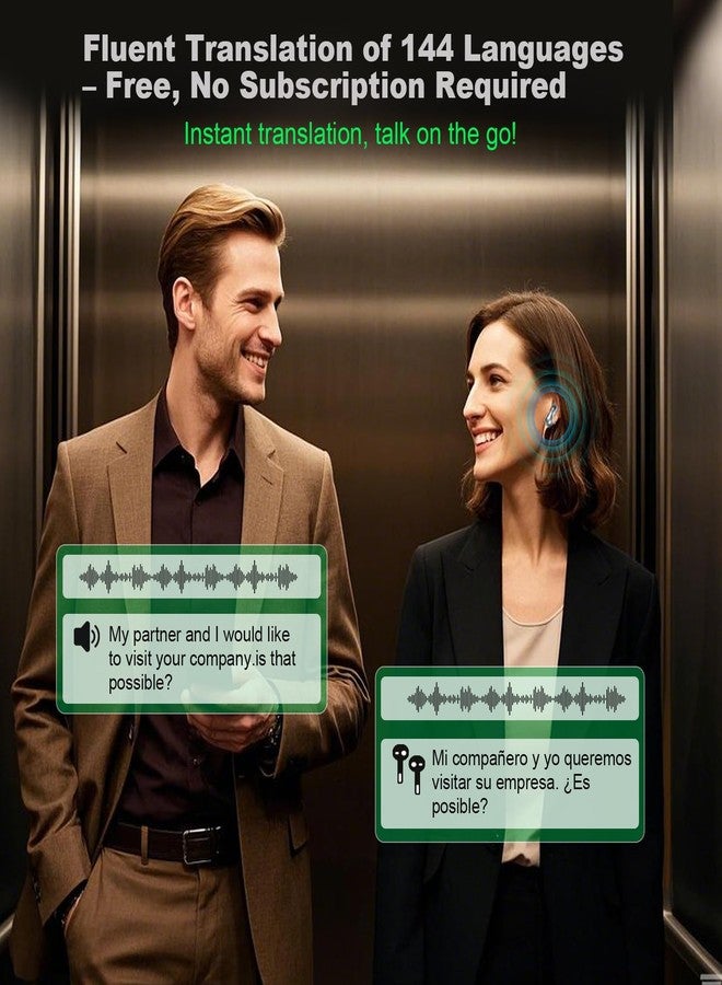 Hearisay AI Translation Earbuds Real Time 144 Languages Translator 99% Accuracy with 4-Mic Earbuds 2-Way TWS Interpreter Earbuds Travel Business Study Compatible with iOS & Android No Subscription Required - Image 3