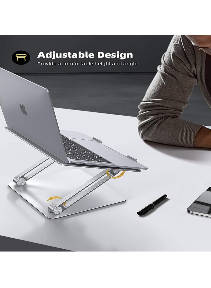 ميكسد حامل كمبيوتر محمول قابل للتعديل، حامل كمبيوتر محمول مريح من الألومنيوم مع وظيفة التبريد، حامل كمبيوتر محمول من الألومنيوم قابل للطي على المكتب، متوافق مع أجهزة ماك بوك برو وديل وHP وLenovo وجميع أجهزة الكمبيوتر المحمول - Image 5